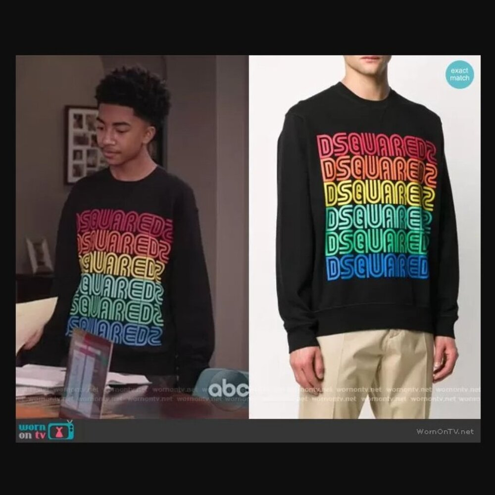 NWOT Dsquared2 Unisex Printed Cool Fit Rainbow Graphic Sweatshirt sz XXL